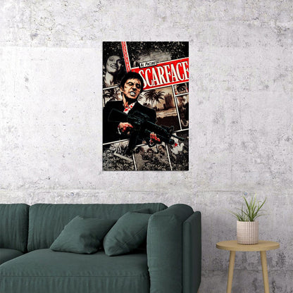 Scarface 1983 Movie Poster Tony Montana Iconic Gangster Film Print