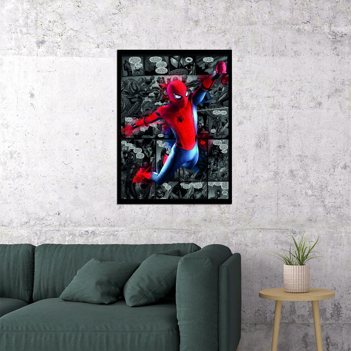 Spider-Man Comic Book Poster Marvel Superhero Wall Art Print