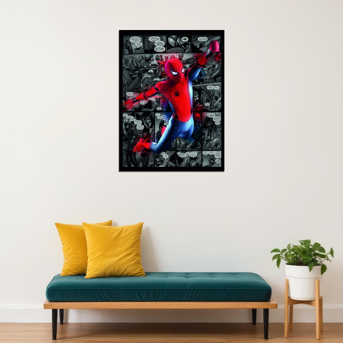 Spider-Man Comic Book Poster Marvel Superhero Wall Art Print