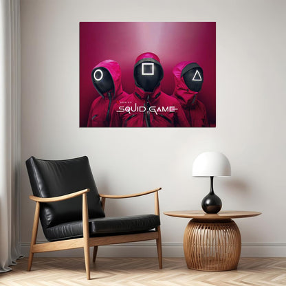 Squid Game 2021 Poster Iconic Thriller Series Artwork Dystopian Drama Wall Art