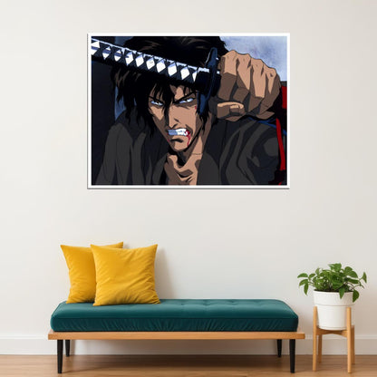 Ninja Scroll 1993 Jubei Poster Iconic Japanese Samurai Anime Action Wall Art