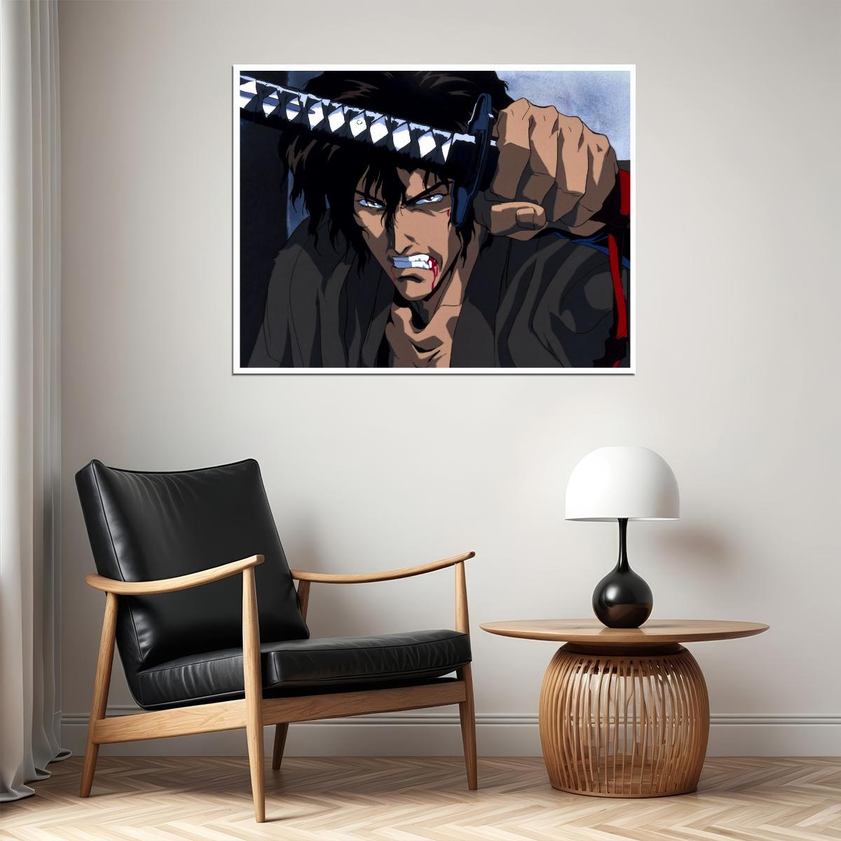 Ninja Scroll 1993 Jubei Poster Iconic Japanese Samurai Anime Action Wall Art