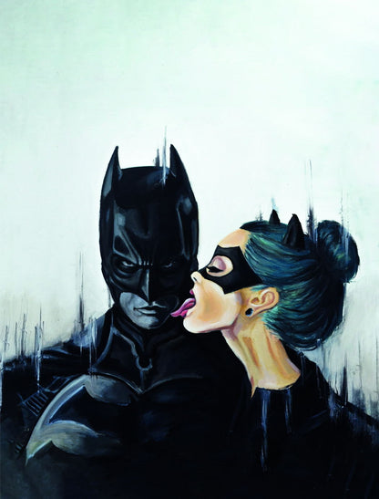 Batman and Catwoman Poster Iconic Superhero Art Dark Knight Lovers Wall Print