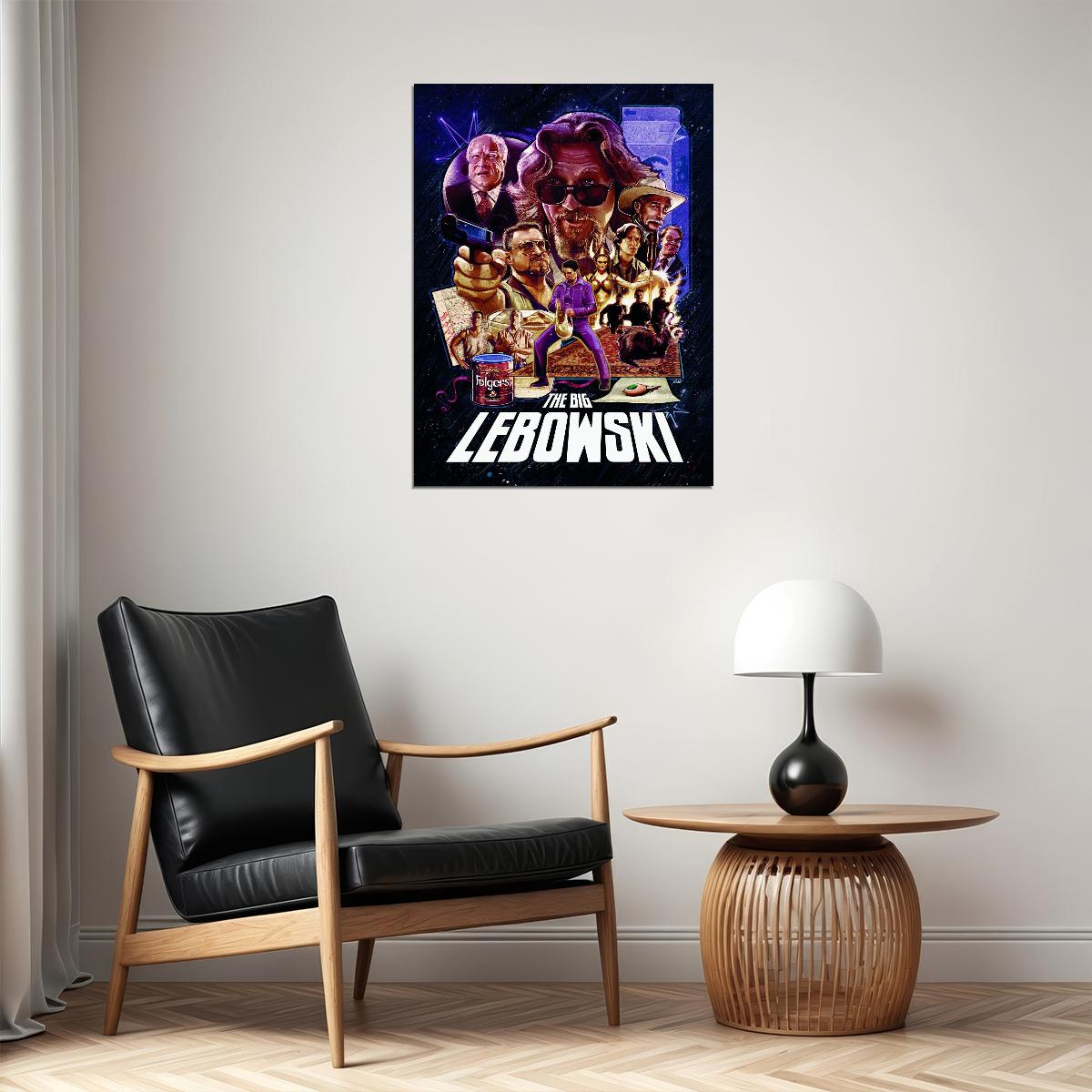 The Big Lebowski 1998 Movie Poster Iconic Comedy Cult Classic Film Wall Art