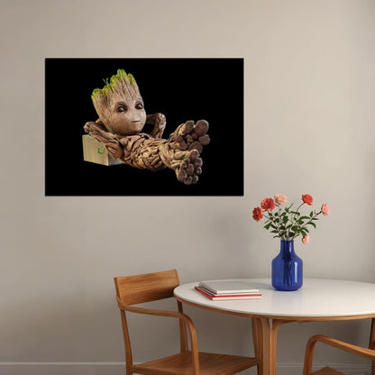 Baby Groot Guardians of the Galaxy Poster Cute Marvel Character Wall Art