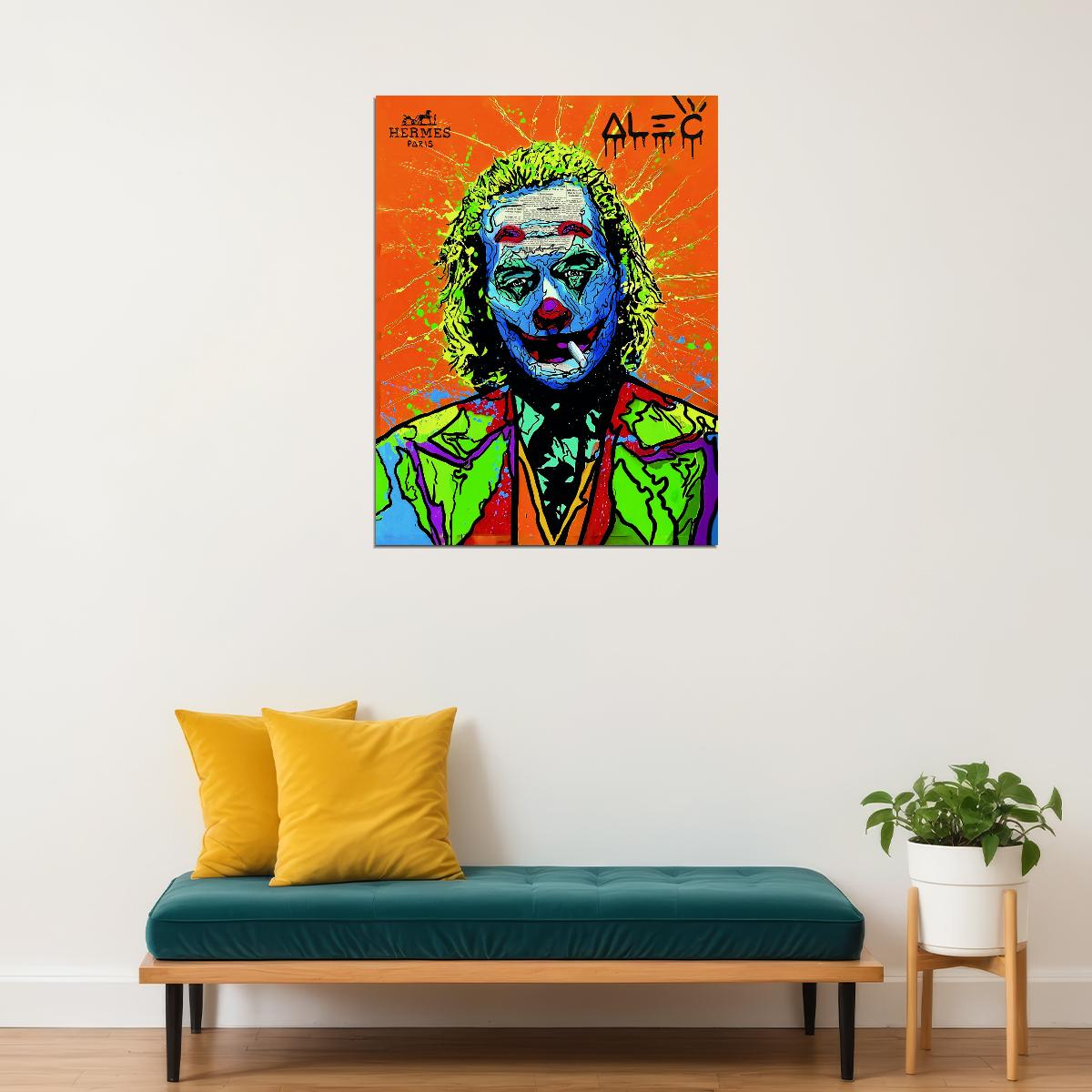 Joker 2019 Joaquin Phoenix Poster Pop Art Style Batman Villain Wall Art