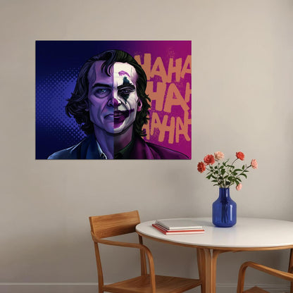 Joker 2019 Joaquin Phoenix Poster Iconic DC Villain Laugh Artwork Wall Print