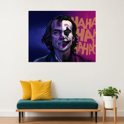 Joker 2019 Joaquin Phoenix Poster Iconic DC Villain Laugh Artwork Wall Print