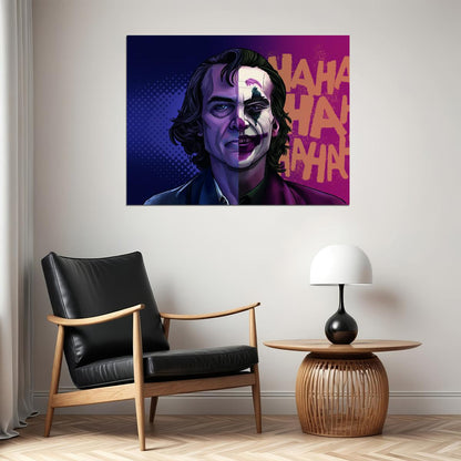 Joker 2019 Joaquin Phoenix Poster Iconic DC Villain Laugh Artwork Wall Print