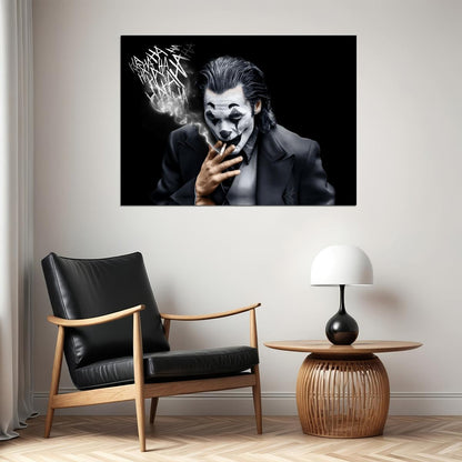 Joker 2019 Smoking Poster Joaquin Phoenix Dark Villain Art DC Movie Wall Print