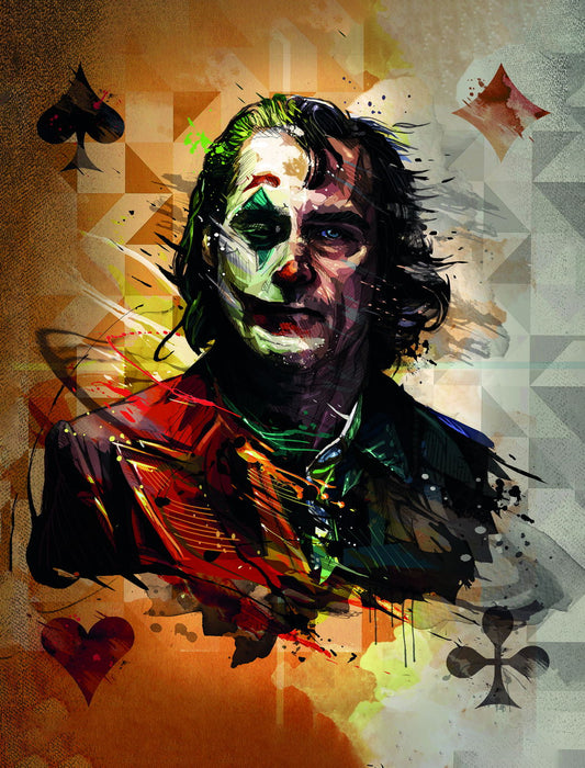 Joker 2019 Joaquin Phoenix Poster Playing Card Style Iconic DC Villain Wall Art