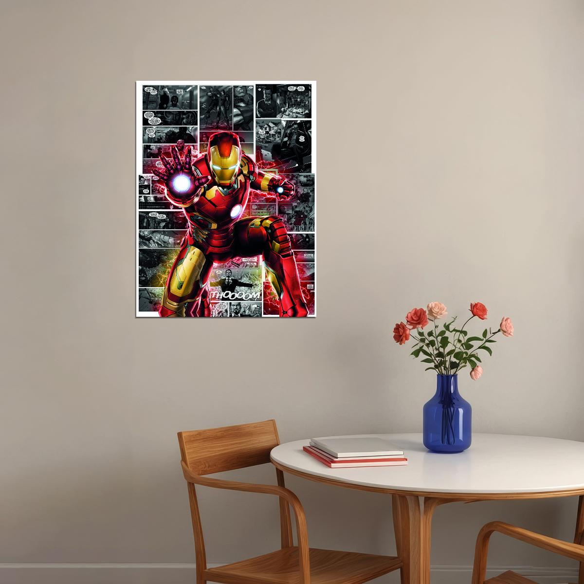 Iron Man 2008 Comic Poster Iconic Marvel Superhero Artwork Avengers Wall Art