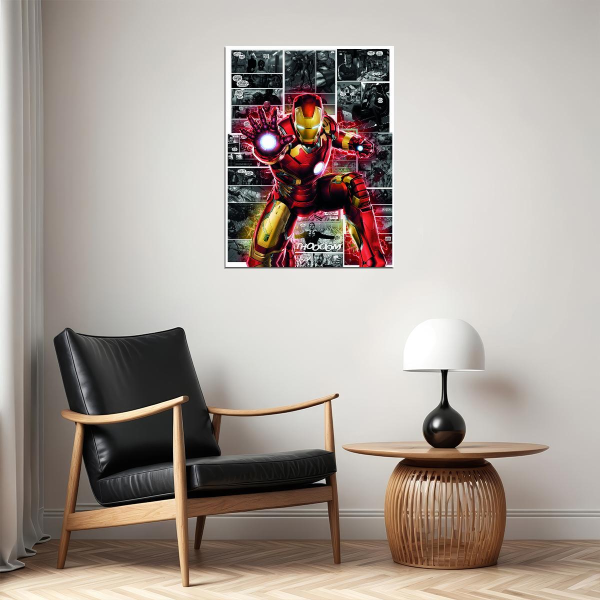 Iron Man 2008 Comic Poster Iconic Marvel Superhero Artwork Avengers Wall Art