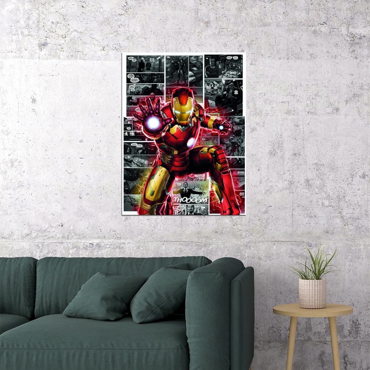 Iron Man 2008 Comic Poster Iconic Marvel Superhero Artwork Avengers Wall Art