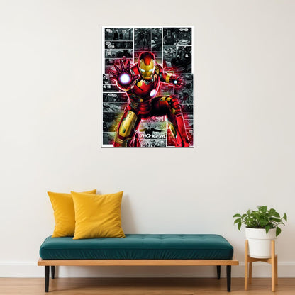 Iron Man 2008 Comic Poster Iconic Marvel Superhero Artwork Avengers Wall Art