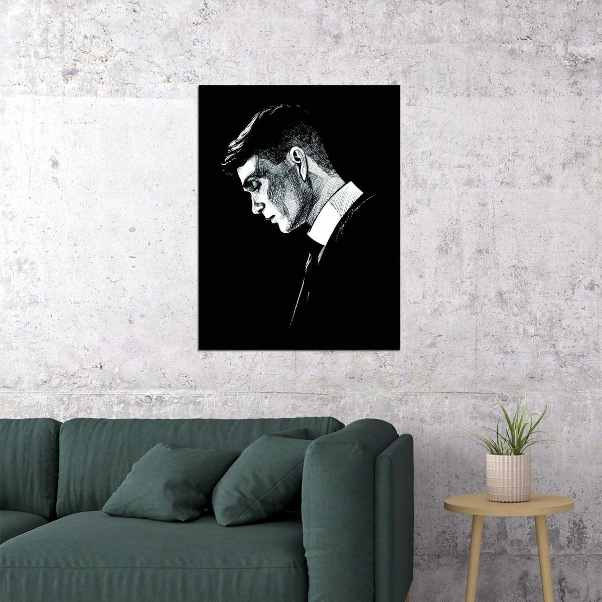 Peaky Blinders Tommy Shelby Poster Cillian Murphy Iconic Gangster Series Artwork