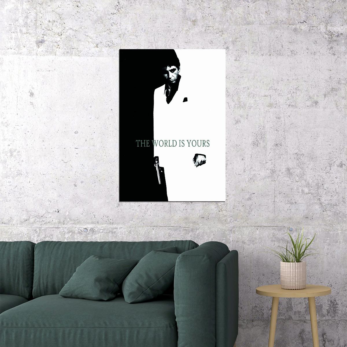 Scarface 1983 Tony Montana Poster The World Is Yours Iconic Gangster Film Wall Art