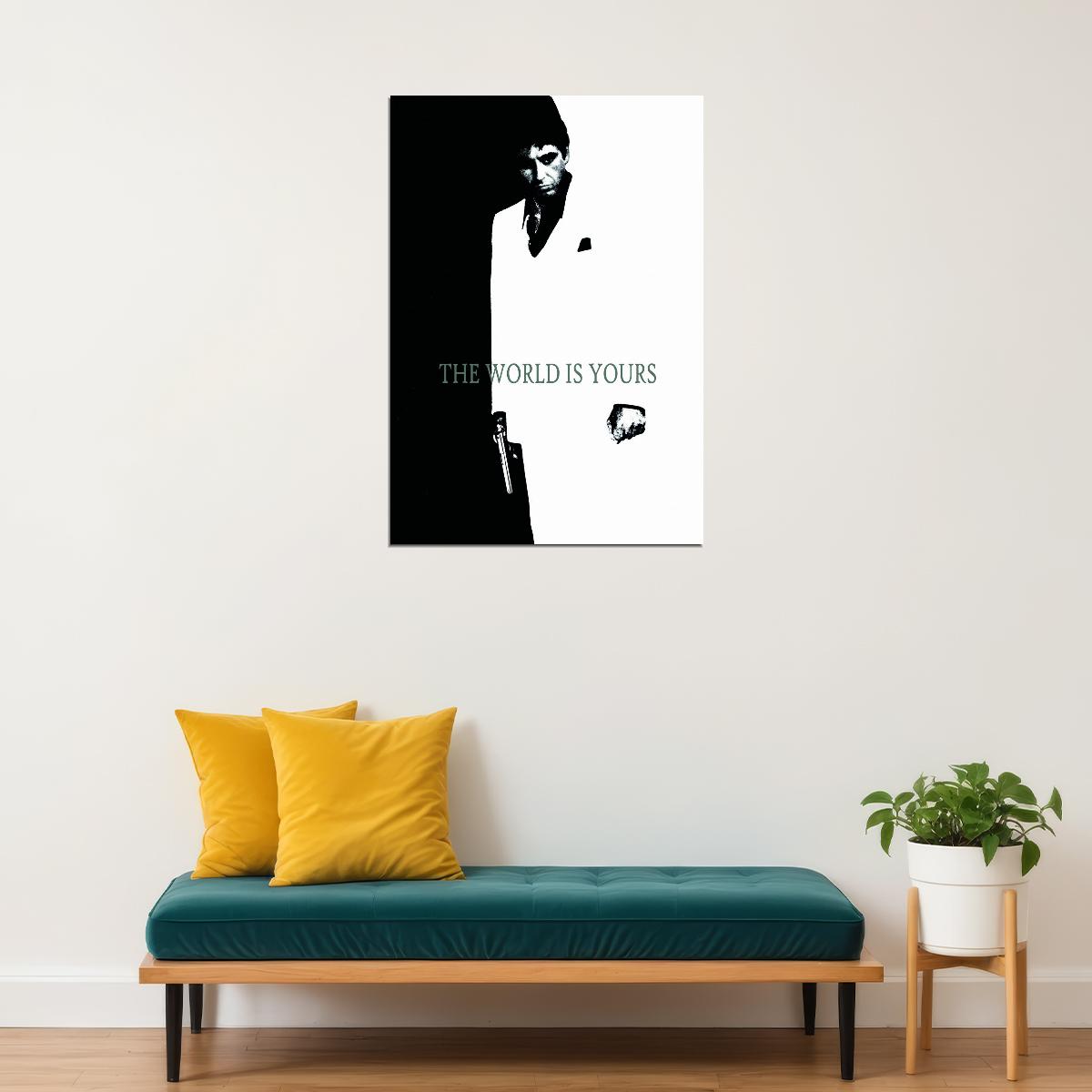 Scarface 1983 Tony Montana Poster The World Is Yours Iconic Gangster Film Wall Art