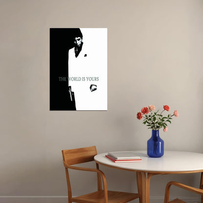 Scarface 1983 Tony Montana Poster The World Is Yours Iconic Gangster Film Wall Art