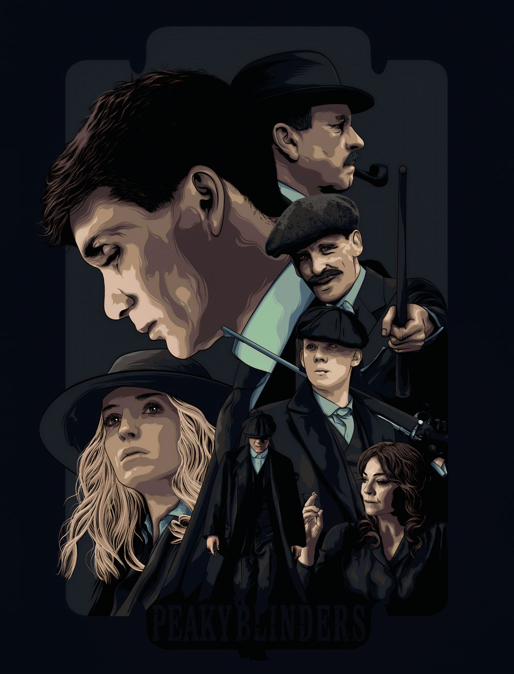 Peaky Blinders Cast Poster Cillian Murphy Helen McCrory Iconic Drama Series Wall Art