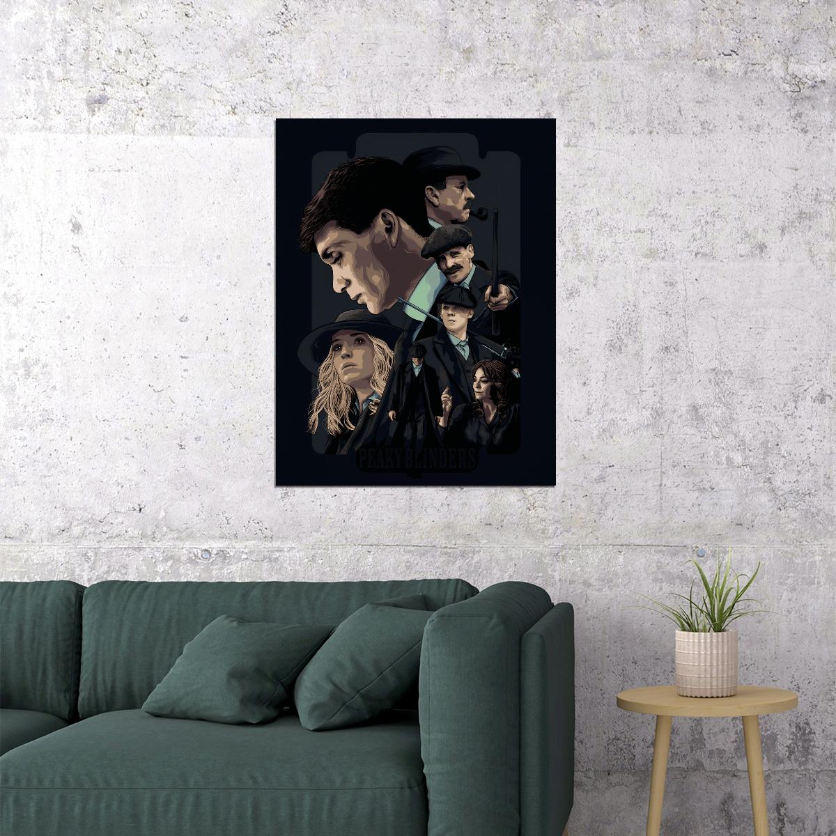 Peaky Blinders Cast Poster Cillian Murphy Helen McCrory Iconic Drama Series Wall Art