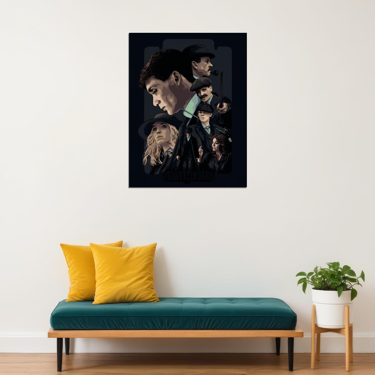Peaky Blinders Cast Poster Cillian Murphy Helen McCrory Iconic Drama Series Wall Art