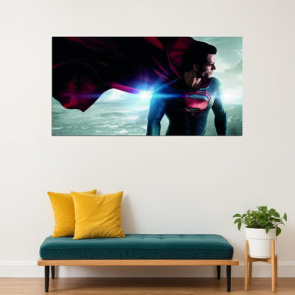Man of Steel 2013 Superman Poster Henry Cavill DC Superhero Movie Wall Art - xonomax