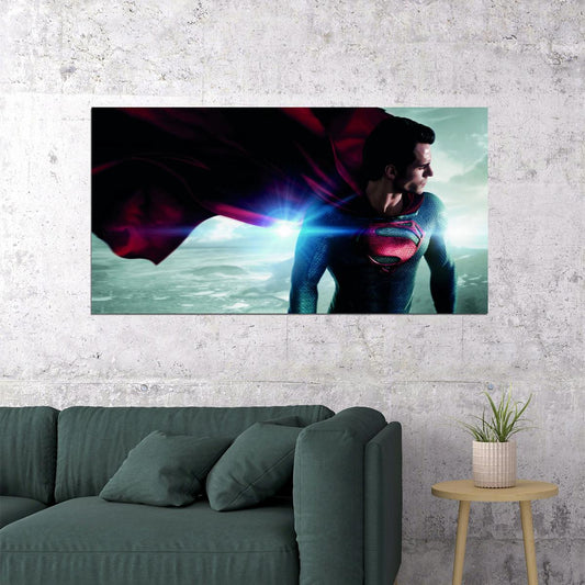 Man of Steel 2013 Superman Poster Henry Cavill DC Superhero Movie Wall Art - xonomax