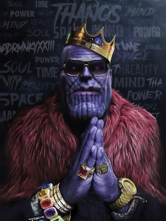 Thanos with Crown Poster Marvel Villain Pop Culture Crossover Wall Art Print - xonomax