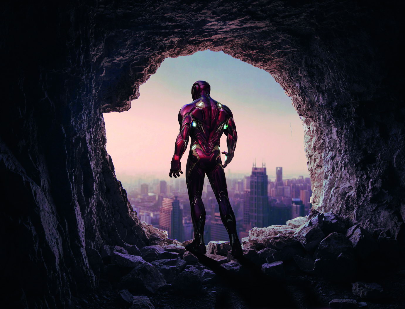 Iron Man Cave Entrance Poster Epic Superhero Art Marvel Sci-Fi Wall Print - xonomax
