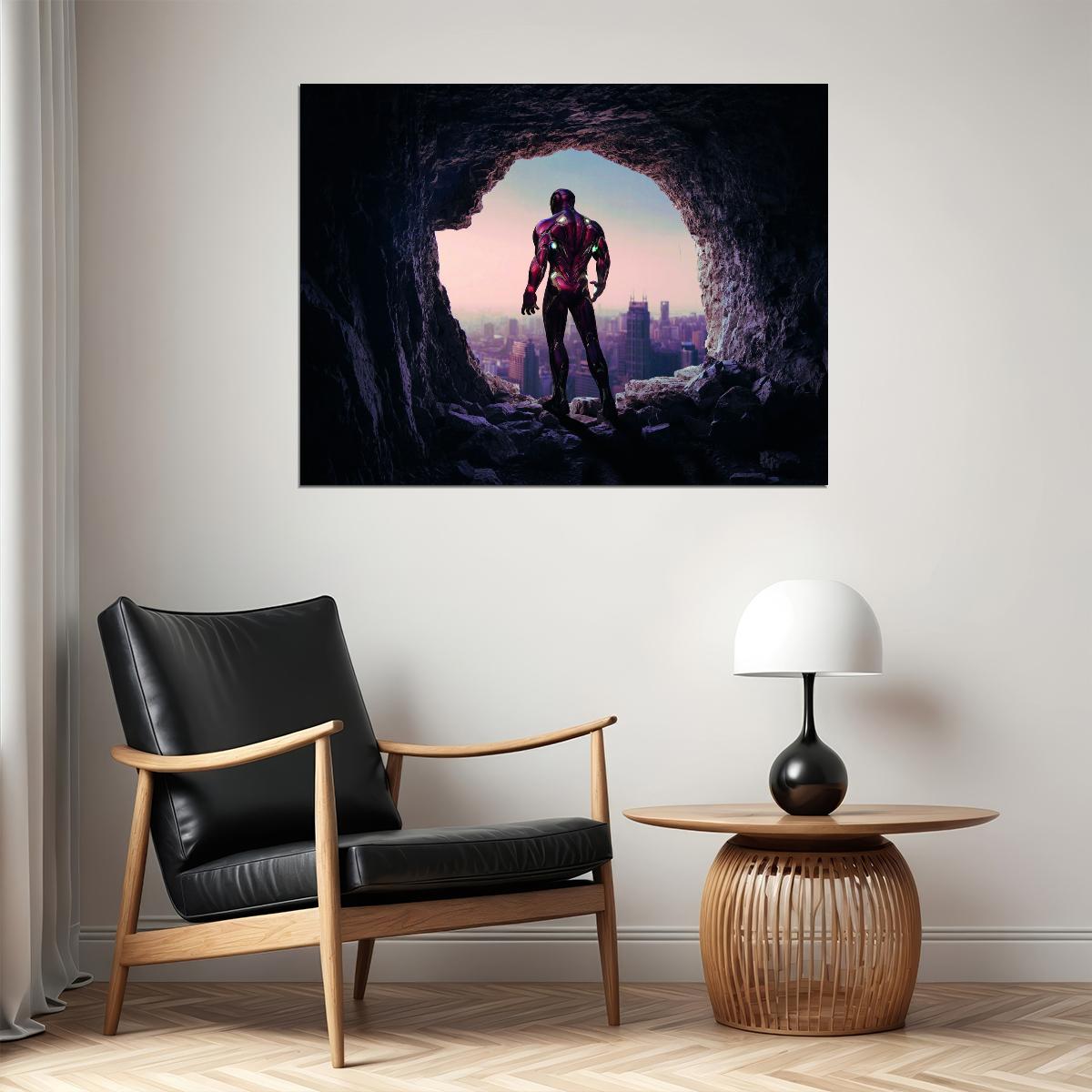 Iron Man Cave Entrance Poster Epic Superhero Art Marvel Sci-Fi Wall Print - xonomax