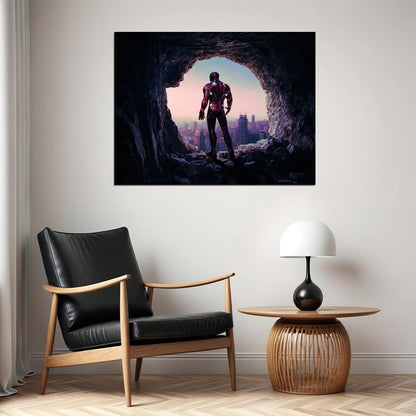 Iron Man Cave Entrance Poster Epic Superhero Art Marvel Sci-Fi Wall Print - xonomax