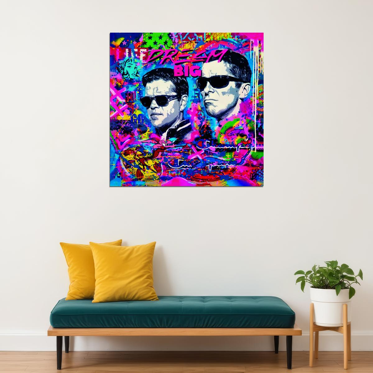 Ford v Ferrari Movie Poster 2019 Dream Big Pop Art Iconic Racing Film Wall Print - xonomax