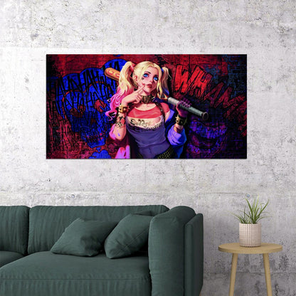 Suicide Squad Harley Quinn Movie Poster DC Comic Antihero Pop Art Wall Print - xonomax