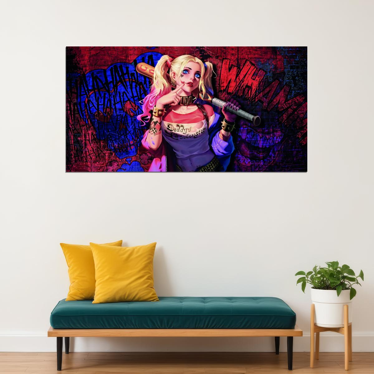 Suicide Squad Harley Quinn Movie Poster DC Comic Antihero Pop Art Wall Print - xonomax