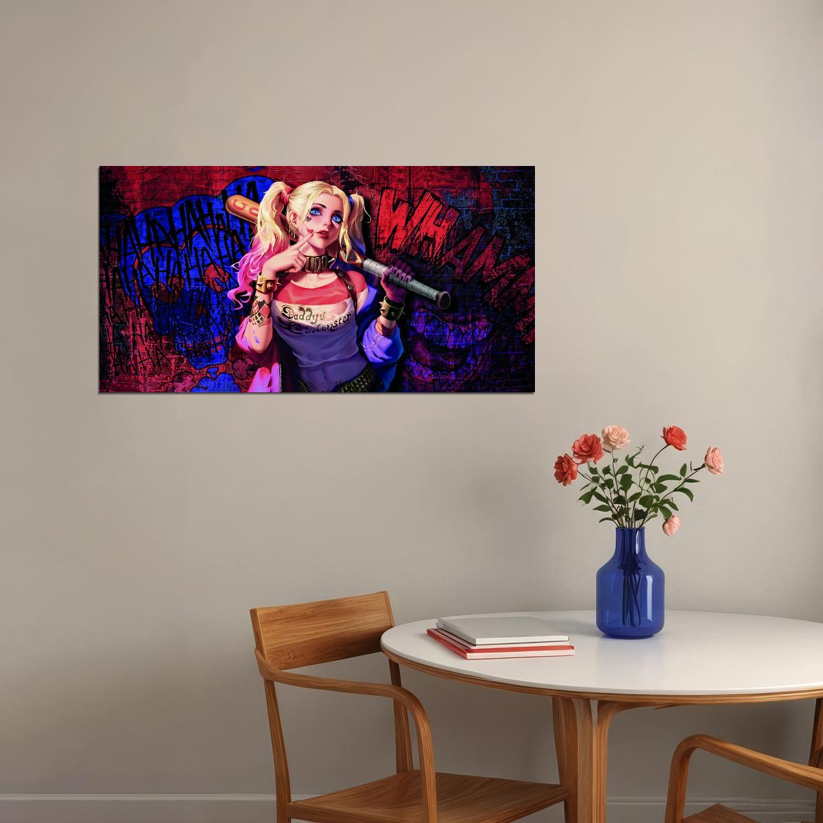 Suicide Squad Harley Quinn Movie Poster DC Comic Antihero Pop Art Wall Print - xonomax