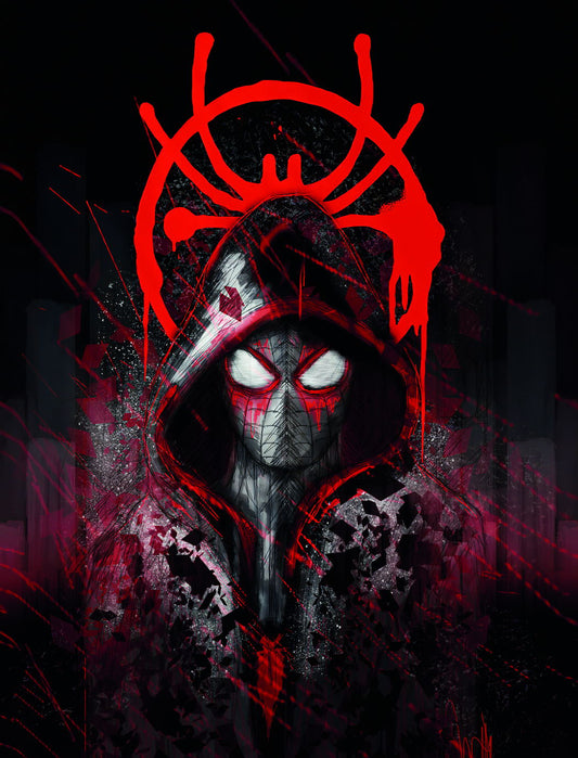 Spider-Man Miles Morales Poster Dark Hero Art Marvel Wall Print - xonomax