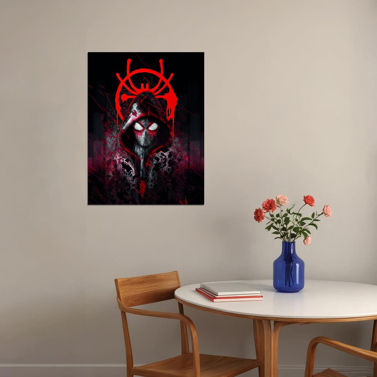 Spider-Man Miles Morales Poster Dark Hero Art Marvel Wall Print - xonomax