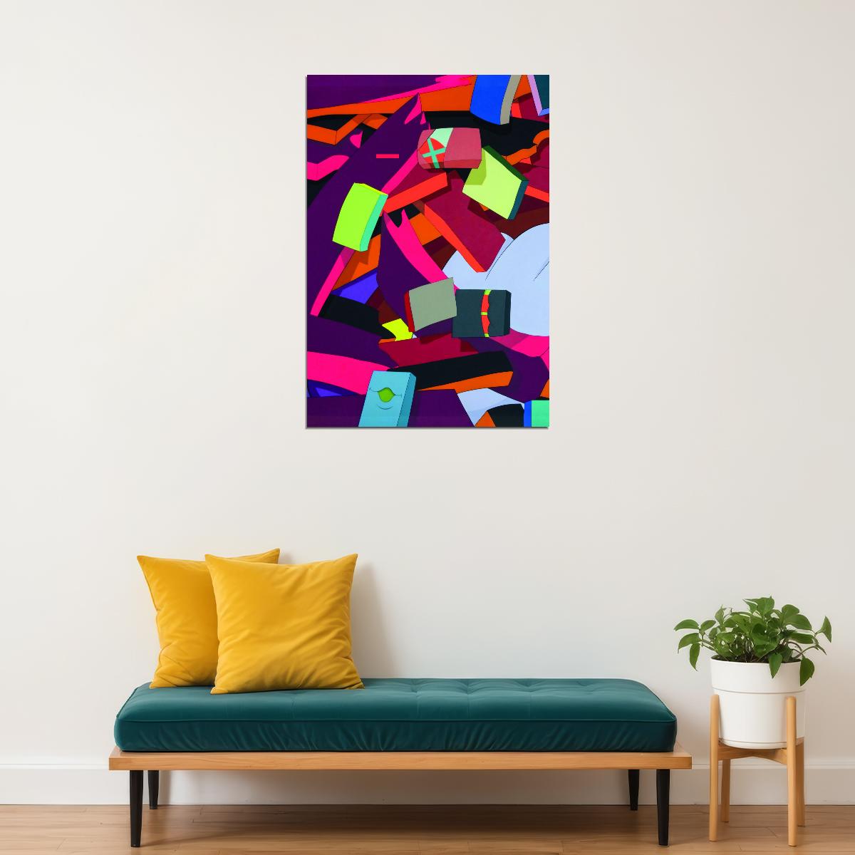 Street Art Graffiti Abstract Geometric Art Poster Vibrant Modern Wall Decor Colorful Print - xonomax