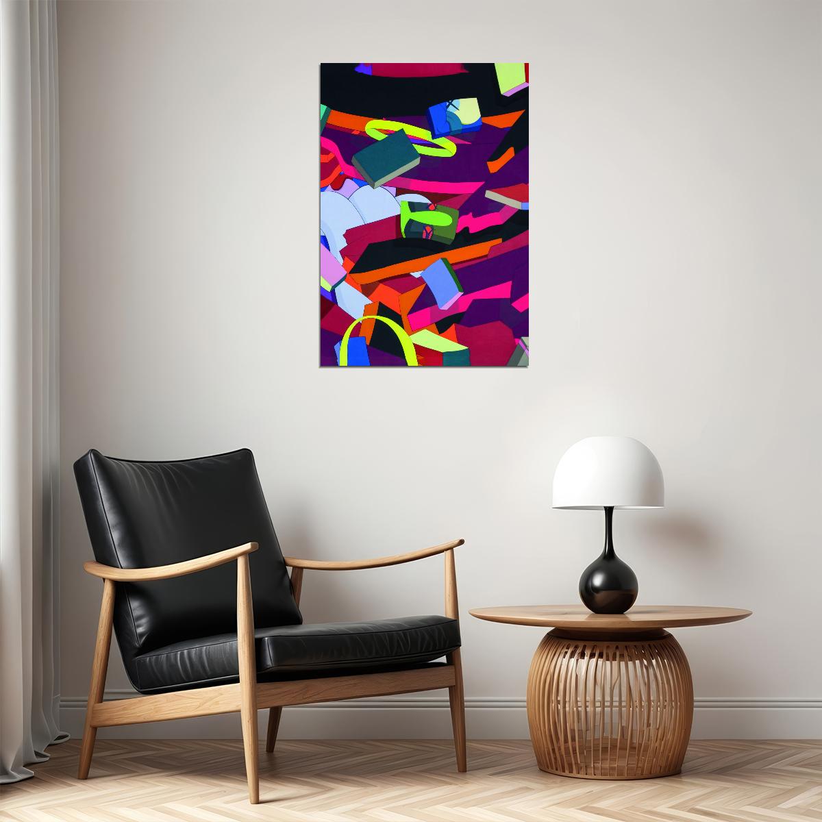 Abstract Colorful Pop Art Poster Bold Geometric Shapes Vibrant Modern Aesthetic Wall Decor Room Design - xonomax