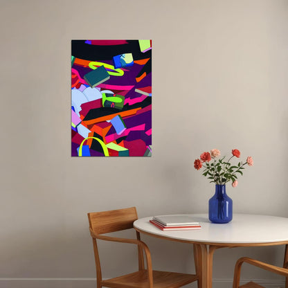 Abstract Colorful Pop Art Poster Bold Geometric Shapes Vibrant Modern Aesthetic Wall Decor Room Design - xonomax