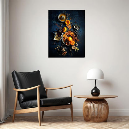 Autumn Harvest Food Poster Rustic Seasonal Kitchen Decor Cozy Farmhouse Wall Art Print - xonomax