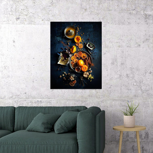 Autumn Harvest Food Poster Rustic Seasonal Kitchen Decor Cozy Farmhouse Wall Art Print - xonomax