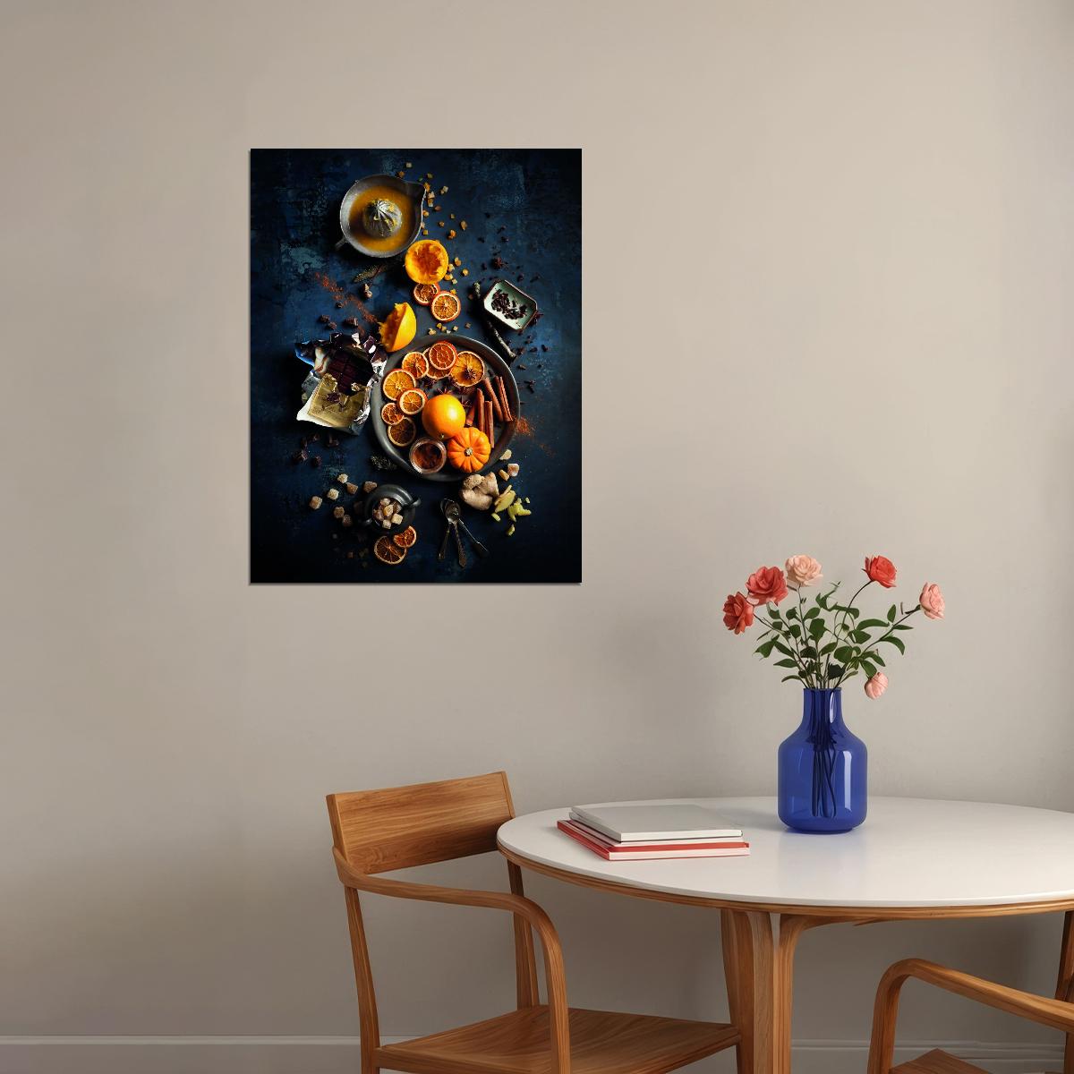Autumn Harvest Food Poster Rustic Seasonal Kitchen Decor Cozy Farmhouse Wall Art Print - xonomax