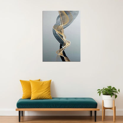 Abstract Flowing Lines Poster Minimalist Elegant Art Contemporary Scandinavian Wall Decor Trendy Aesthetic - xonomax