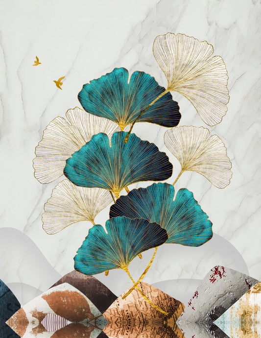 Ginkgo Leaves Botanical Poster Elegant Minimalist Nature Wall Art Modern Nordic Home Decor Print - xonomax