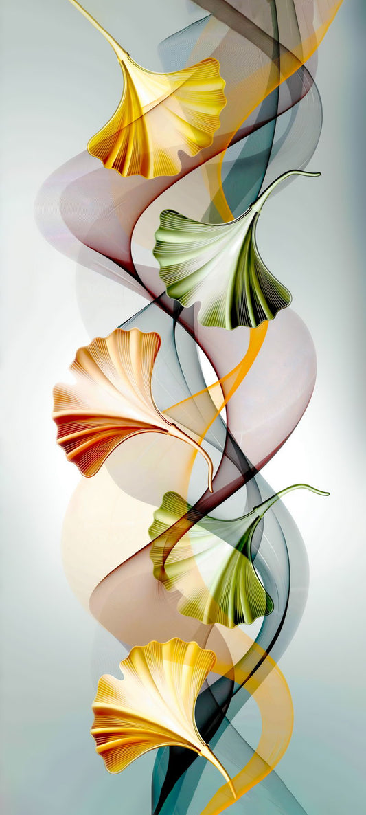 Ginkgo Leaf Abstract Poster Minimalist Botanical Art Elegant Modern Scandinavian Style Wall Decor Print - xonomax