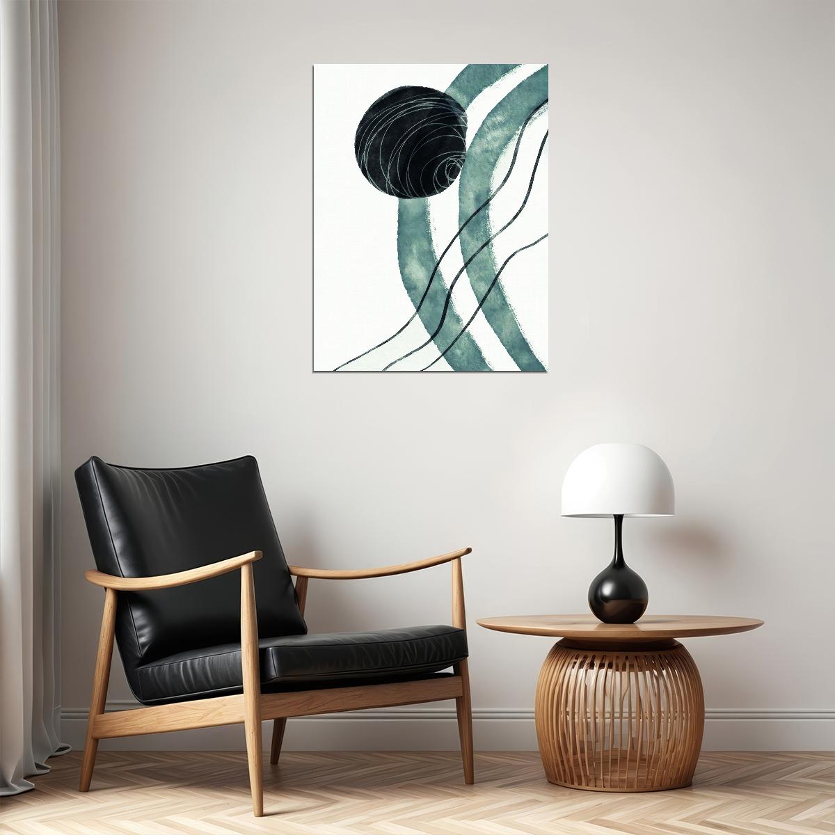 Modern Abstract Ink Lines Poster Minimalist Black and White Art Nordic Wall Decor Monochrome Aesthetic - xonomax