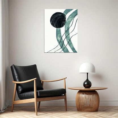 Modern Abstract Ink Lines Poster Minimalist Black and White Art Nordic Wall Decor Monochrome Aesthetic - xonomax