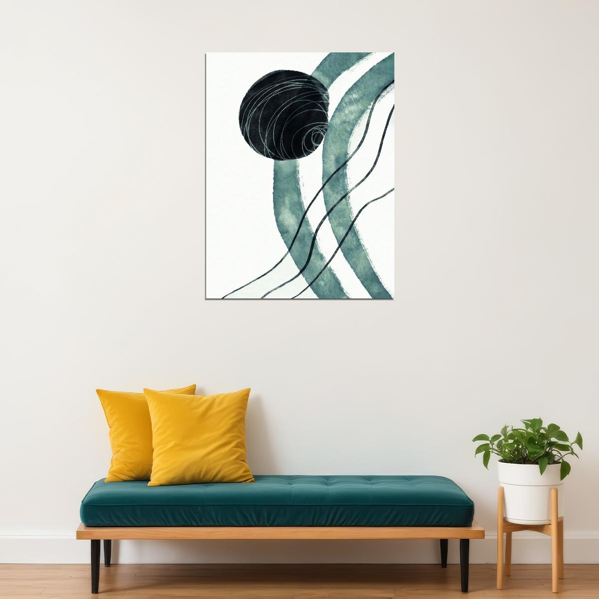 Modern Abstract Ink Lines Poster Minimalist Black and White Art Nordic Wall Decor Monochrome Aesthetic - xonomax